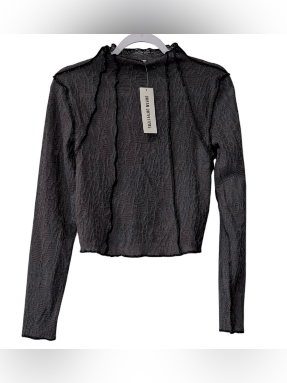 NWT Urban Outfitters Kimchi Blue’ women’s Large long sleeve semi sheer grey top
